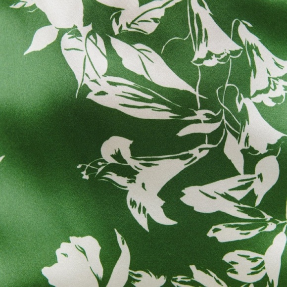 NWT Reformation Kosta Silk Skinny Strap A Line Mini Dress Green Floral Mystique - Picture 13 of 14